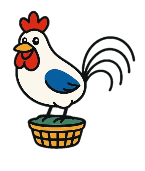 FoodChoice mascot: a rooster in French colors